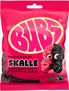 Bubs — Raspberry Salty Licorice SKALLE 90 G